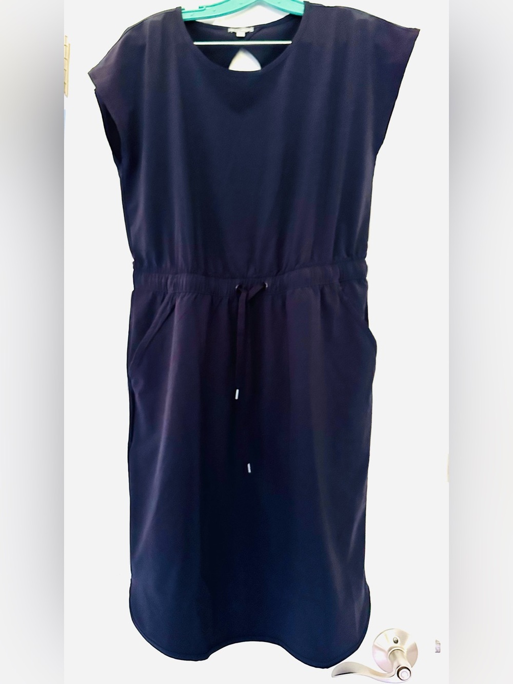 Talbots Lightweight Stretch Keyhole Back Dress INDIGO BLUE Petite S NWT